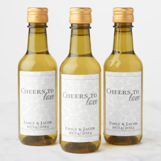 Mini Wine Bottles Cheers to LOVE  Label