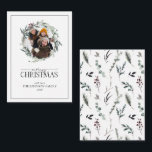 Mini Winter Botanical Wreath Photo Merry Christmas Card<br><div class="desc">Looking for a beautiful, simple, and elegant holiday card? Look no further than our Mini Winter Botanical Wreath Photo Merry Christmas Note Card! This stunning 3.5x2.5 card features a modern and winter greenery wreath beautifully decorated with dark black, red and desaturated green winter botanicals, surrounding your photo. 'Merry Christmas' is...</div>