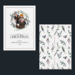 Mini Winter Botanical Wreath Photo Merry Christmas Card<br><div class="desc">Looking for a beautiful, simple, and elegant holiday card? Look no further than our Mini Winter Botanical Wreath Photo Merry Christmas Note Card! This stunning 3.5x2.5 card features a modern and winter greenery wreath beautifully decorated with dark black, red and desaturated green winter botanicals, surrounding your photo. 'Merry Christmas' is...</div>