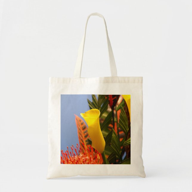 mini yellow calla lilies tote bag (Front)