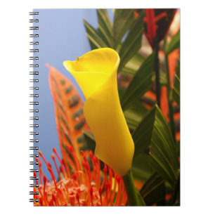 mini yellow calla lily spiral notebook