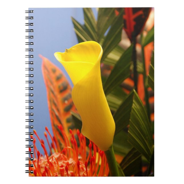 mini yellow calla lily spiral notebook (Front)