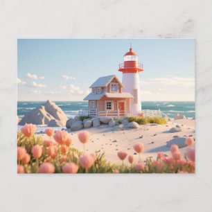 Miniatur Lighthouse Maritime Lansdaft Postcard