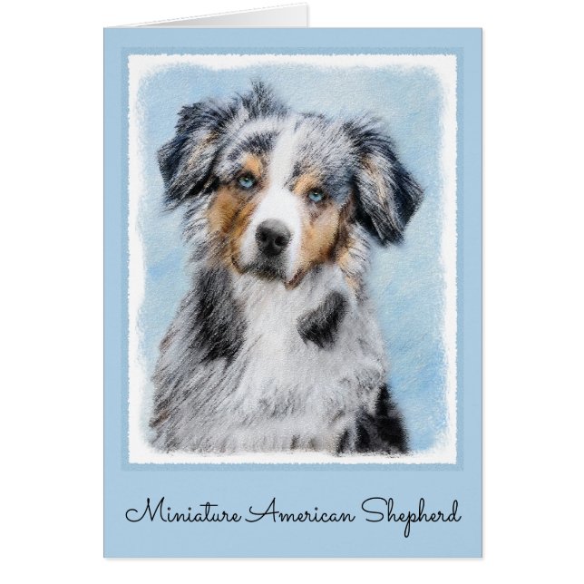 Miniature American Shepherd Painting - Dog Art (Front)
