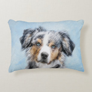 Miniature American Shepherd Painting - Dog Art Decorative Cushion