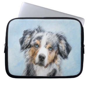 Miniature American Shepherd Painting - Dog Art Laptop Sleeve