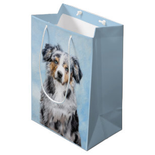 Miniature American Shepherd Painting - Dog Art Medium Gift Bag