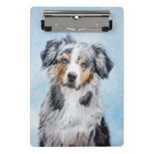 Miniature American Shepherd Painting - Dog Art Mini Clipboard