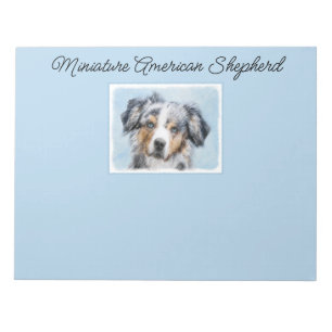 Miniature American Shepherd Painting - Dog Art Not Notepad