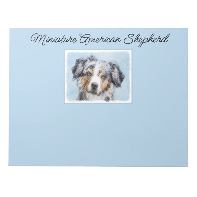 Miniature American Shepherd Painting - Dog Art Not Notepad (Front)