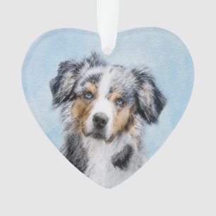 Miniature American Shepherd Painting - Dog Art Ornament