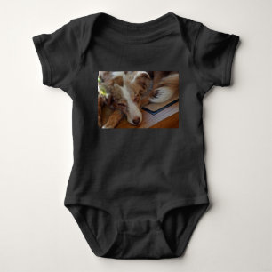 Miniature American Shepherd Red Merle Sleeping Baby Bodysuit