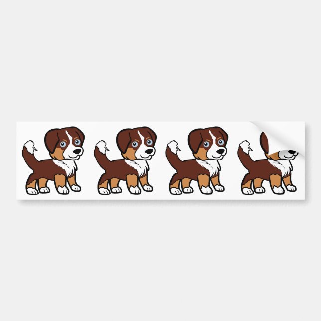 Miniature American Shepherd Red Tri with Tail Bumper Sticker (Front)