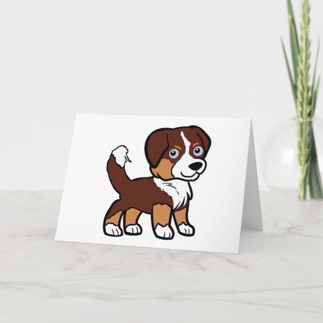 Miniature American Shepherd Red Tri with Tail Card (Front)