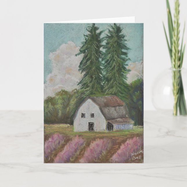 Miniature Barn Set – White Barn Greeting Card (Front)