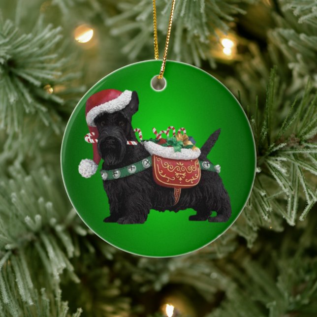 Miniature Black Schnauzer Dog Christmas Ornament (Tree)
