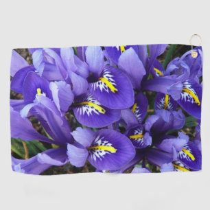Miniature Blue Irises Spring Floral Golf Towel