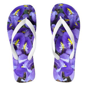 Miniature Blue Irises Spring Floral Jandals