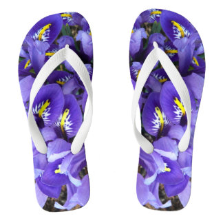 Miniature Blue Irises Spring Floral Jandals