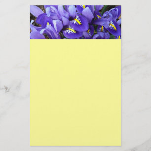 Miniature Blue Irises Spring Floral Stationery