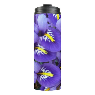 Miniature Blue Irises Spring Floral Thermal Tumbler