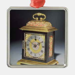 Miniature bracket clock metal tree decoration