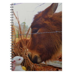 Miniature Brown horse & Easter Bunny Spiral Notebook