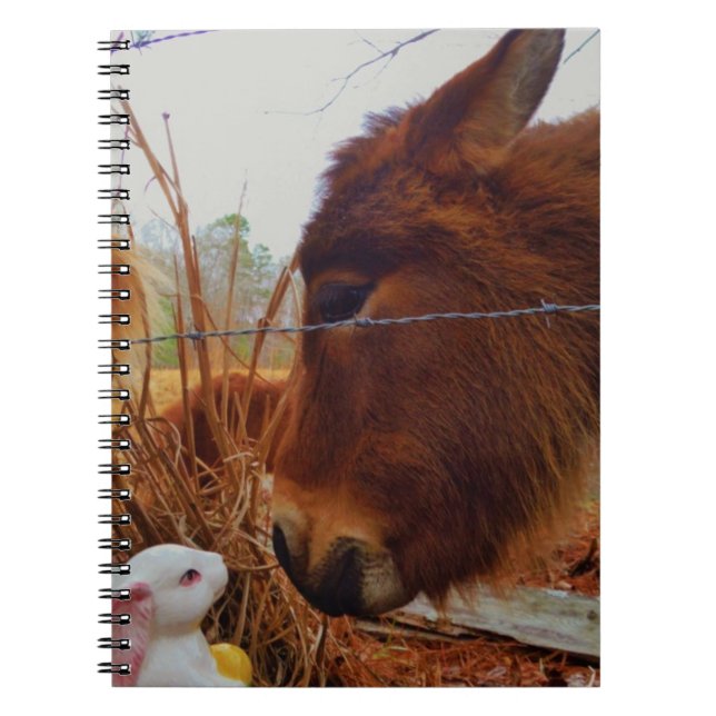Miniature Brown horse & Easter Bunny Spiral Notebook (Front)
