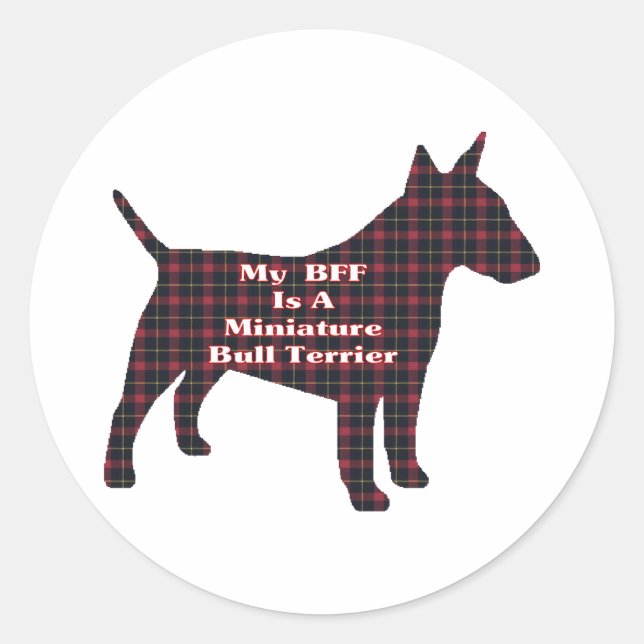 Miniature Bull Terrier BFF Sticker (Front)