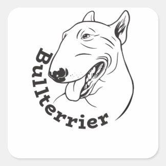 Miniature Bull Terrier Bully Gift Square Sticker
