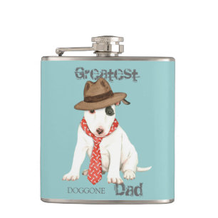 Miniature Bull Terrier Dad Hip Flask
