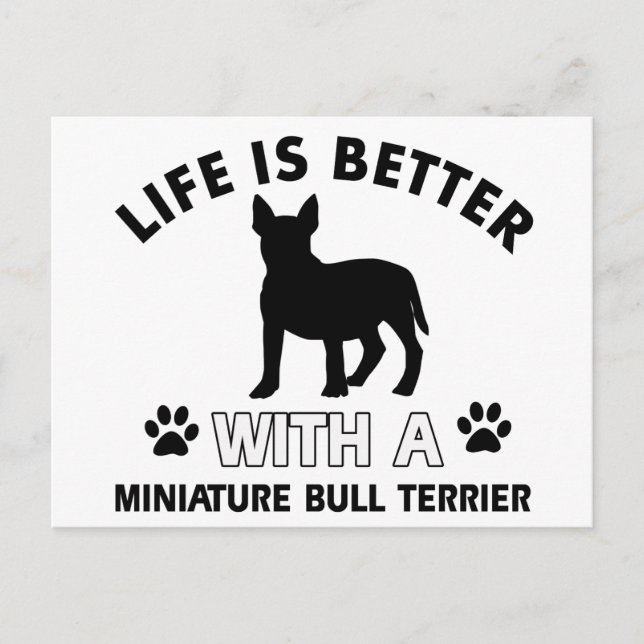 Miniature Bull Terrier designs Postcard (Front)