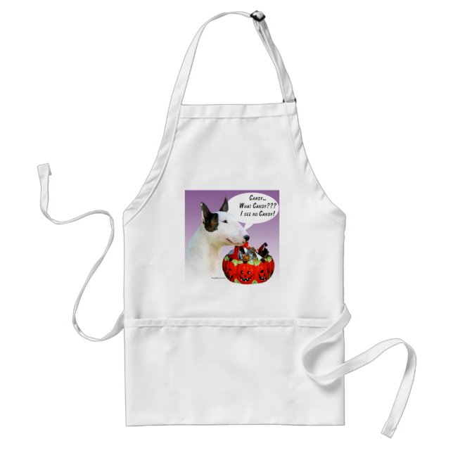 Miniature Bull Terrier Halloween Candy Standard Apron (Front)