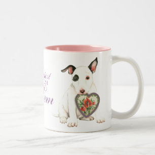 Miniature Bull Terrier Heart Mum Two-Tone Coffee Mug