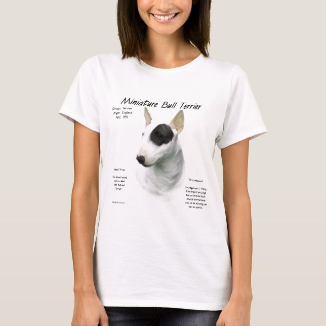 Miniature Bull Terrier History Design T-Shirt (Front)