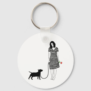 Miniature Bull Terrier Key Ring