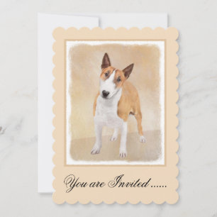 Miniature Bull Terrier Painting - Cute Original Do Invitation