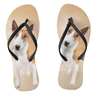 Miniature Bull Terrier Painting - Cute Original Do Jandals