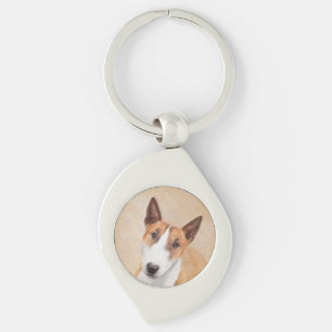 Miniature Bull Terrier Painting - Cute Original Do Key Ring