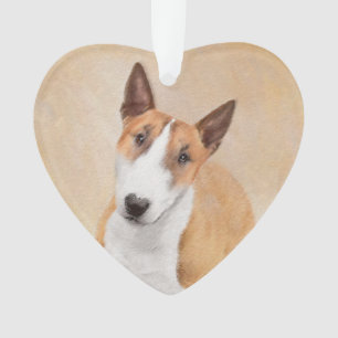 Miniature Bull Terrier Painting - Cute Original Do Ornament