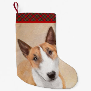 Miniature Bull Terrier Painting - Cute Original Do Small Christmas Stocking