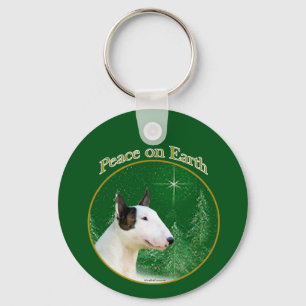 Miniature Bull Terrier Peace Key Ring