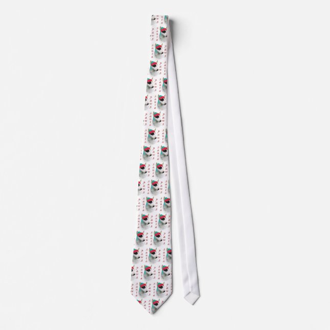 Miniature Bull Terrier Santa Paws Tie (Front)
