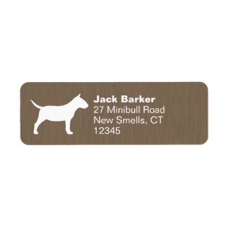 Miniature Bull Terrier Silhouette Return Address