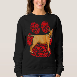 Miniature Bull Terrier Valentines Day Dog Love Paw Sweatshirt
