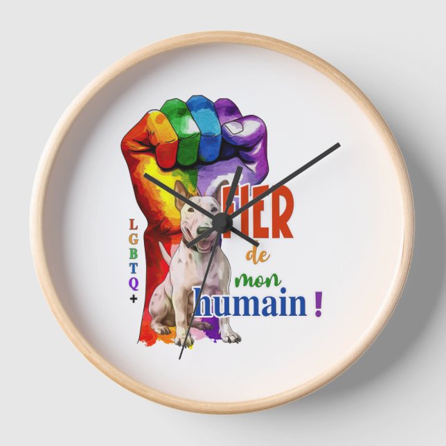 Miniature Bullterrier dog Clock (Front)
