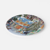 Miniature christmas village paper plate (Angled)