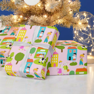 Miniature City Scene Wrapping Paper