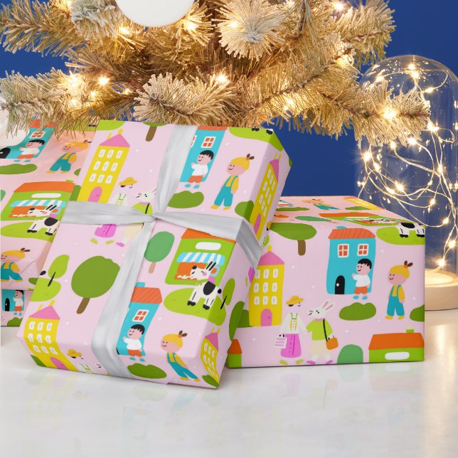 Miniature City Scene Wrapping Paper (Holidays)