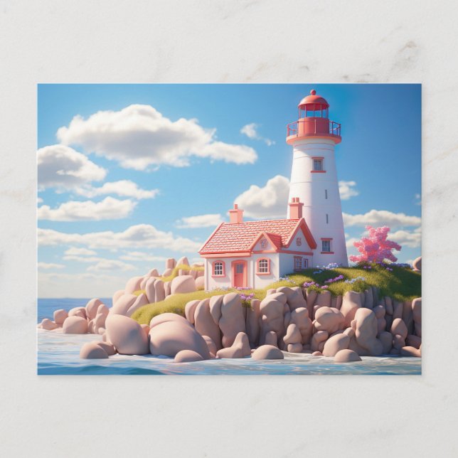 Miniature colorful lighthouse postcard (Front)